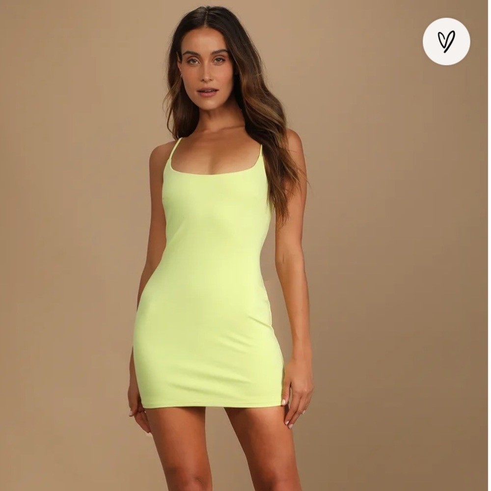 Yellow Scoop Neck Bodycon Mini Dress